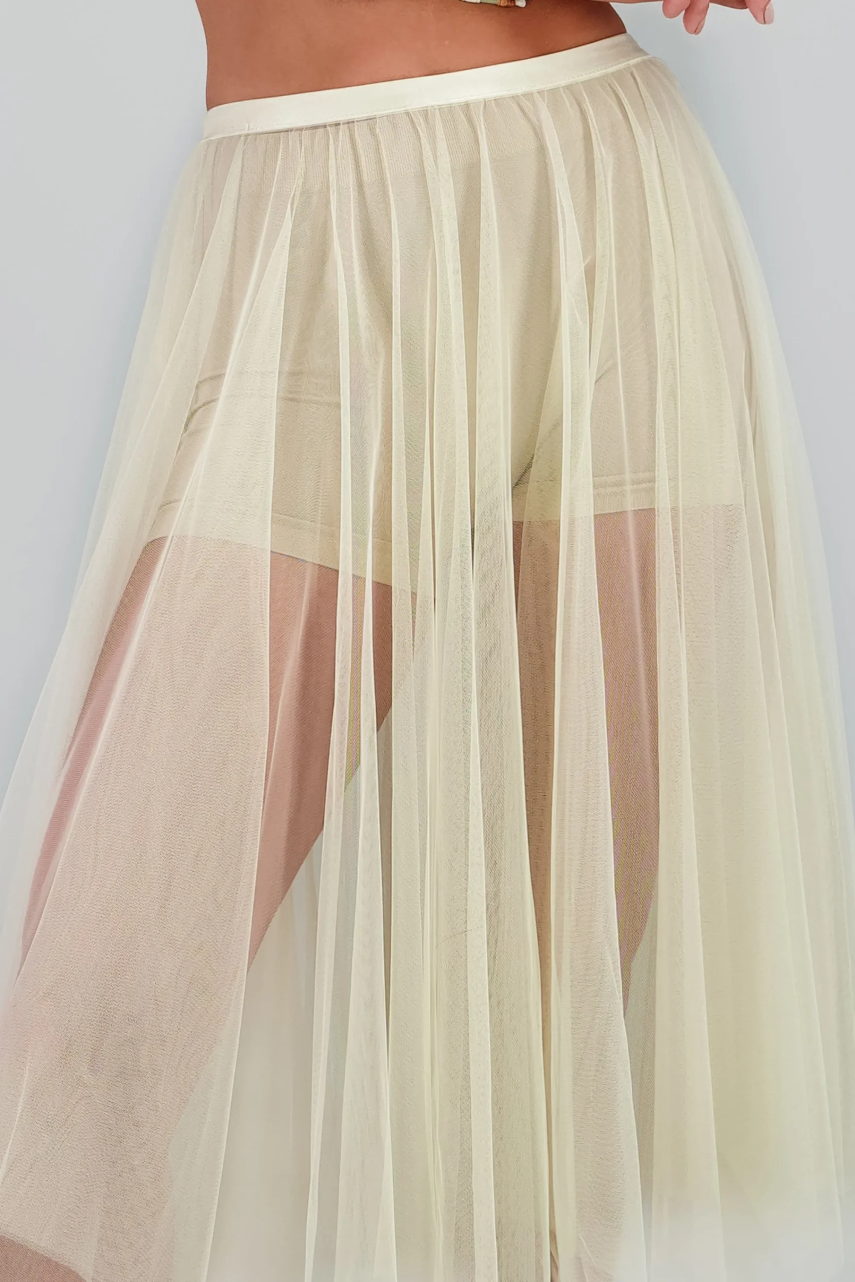 Shasa Polka Dots Mesh Midi Skirt