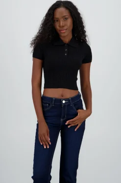 Shasa Polo Neck Knit Top