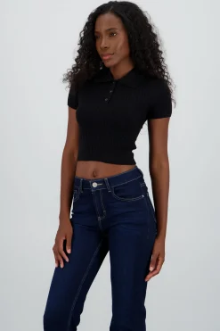 Shasa Polo Neck Knit Top