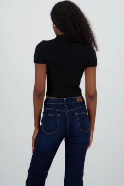Shasa Polo Neck Knit Top