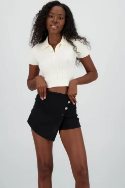 Shasa Polo Neck Knit Top
