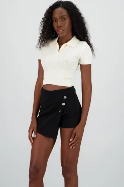 Shasa Polo Neck Knit Top