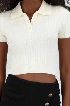 Shasa Polo Neck Knit Top