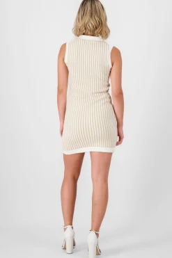 Shasa Polo Neck Striped Dress