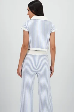 Shasa Polo Neck Striped Top
