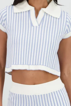 Shasa Polo Neck Striped Top