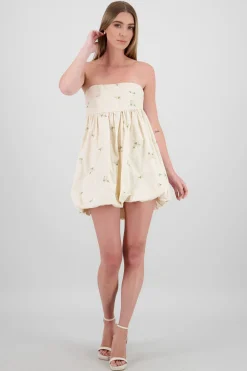 Shasa Poplin Embroidered Dress with Bows
