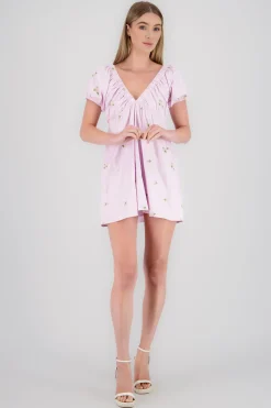 Shasa Poplin Embroidered Mini Dress