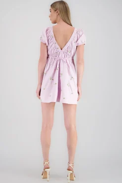 Shasa Poplin Embroidered Mini Dress