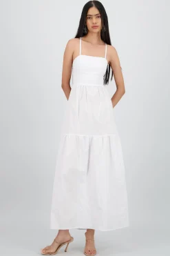 Shasa Poplin Maxi Dress with Crossed Back