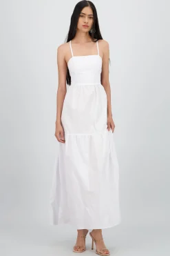 Shasa Poplin Maxi Dress with Crossed Back
