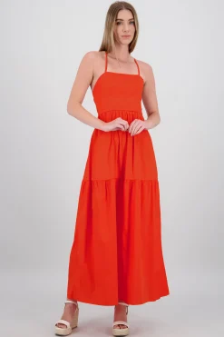 Shasa Poplin Maxi Dress with Crossed Back