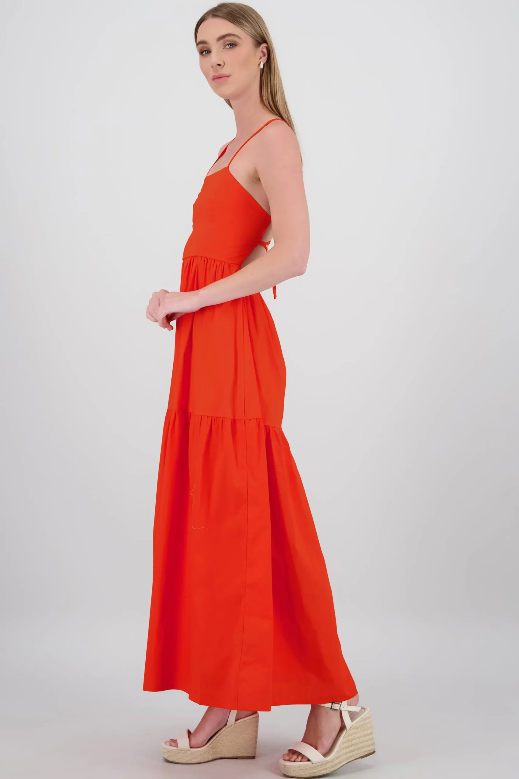 Shasa Poplin Maxi Dress with Crossed Back
