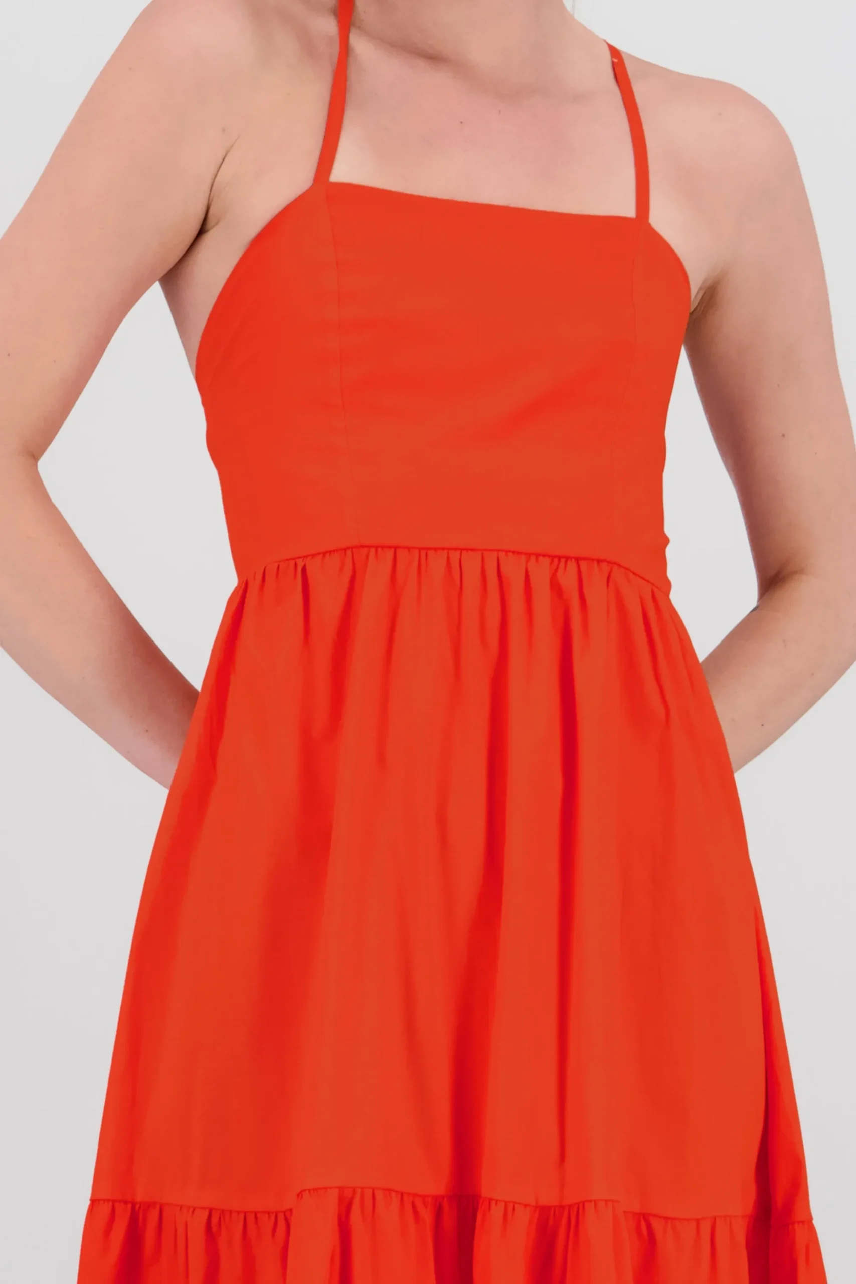 Shasa Poplin Maxi Dress with Crossed Back