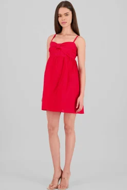 Shasa Poplin Mini Dress with Bow Detail
