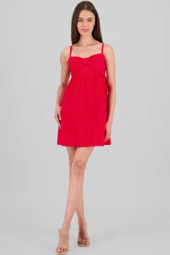 Shasa Poplin Mini Dress with Bow Detail