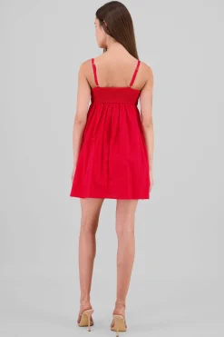 Shasa Poplin Mini Dress with Bow Detail