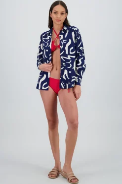 Shasa Print Detail Oversized Shirt