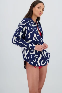 Shasa Print Detail Oversized Shirt