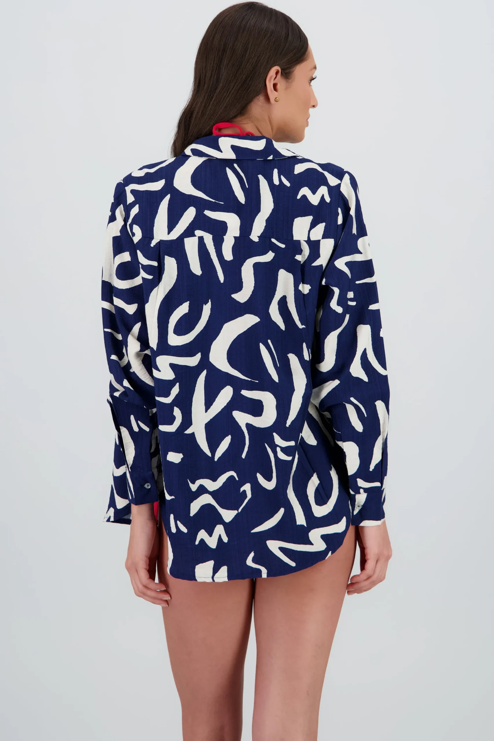 Shasa Print Detail Oversized Shirt