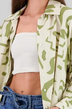 Shasa Print Detail Oversized Shirt