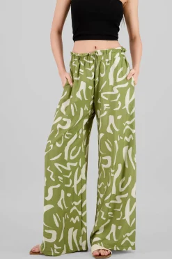 Shasa Print Detail Wide Leg Pants