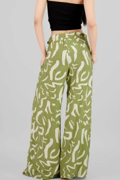 Shasa Print Detail Wide Leg Pants