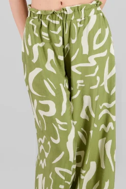 Shasa Print Detail Wide Leg Pants