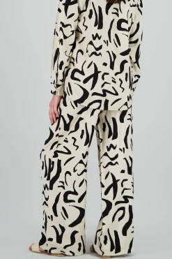 Shasa Print Detail Wide Leg Pants