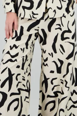 Shasa Print Detail Wide Leg Pants