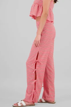 Shasa Printed Bow Details Wide Leg Pants