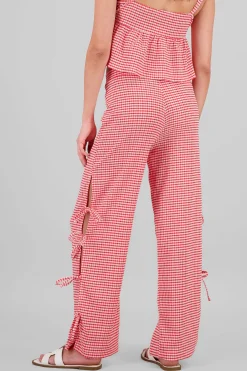 Shasa Printed Bow Details Wide Leg Pants