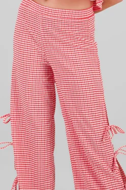 Shasa Printed Bow Details Wide Leg Pants