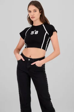 Shasa Printed Contrast T Shirt