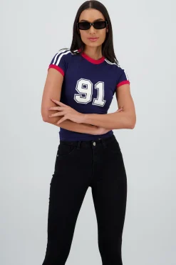 Shasa Printed Contrast Top