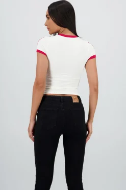 Shasa Printed Contrast Top