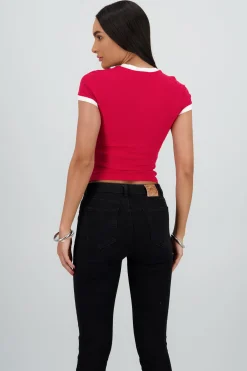 Shasa Printed Contrast Top