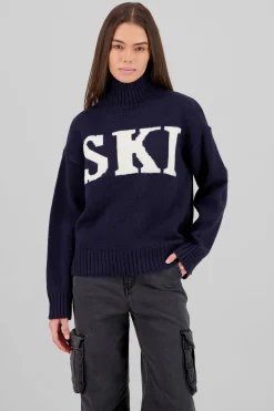 Shasa Printed High Neck Knit Sweater