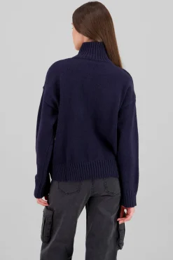 Shasa Printed High Neck Knit Sweater