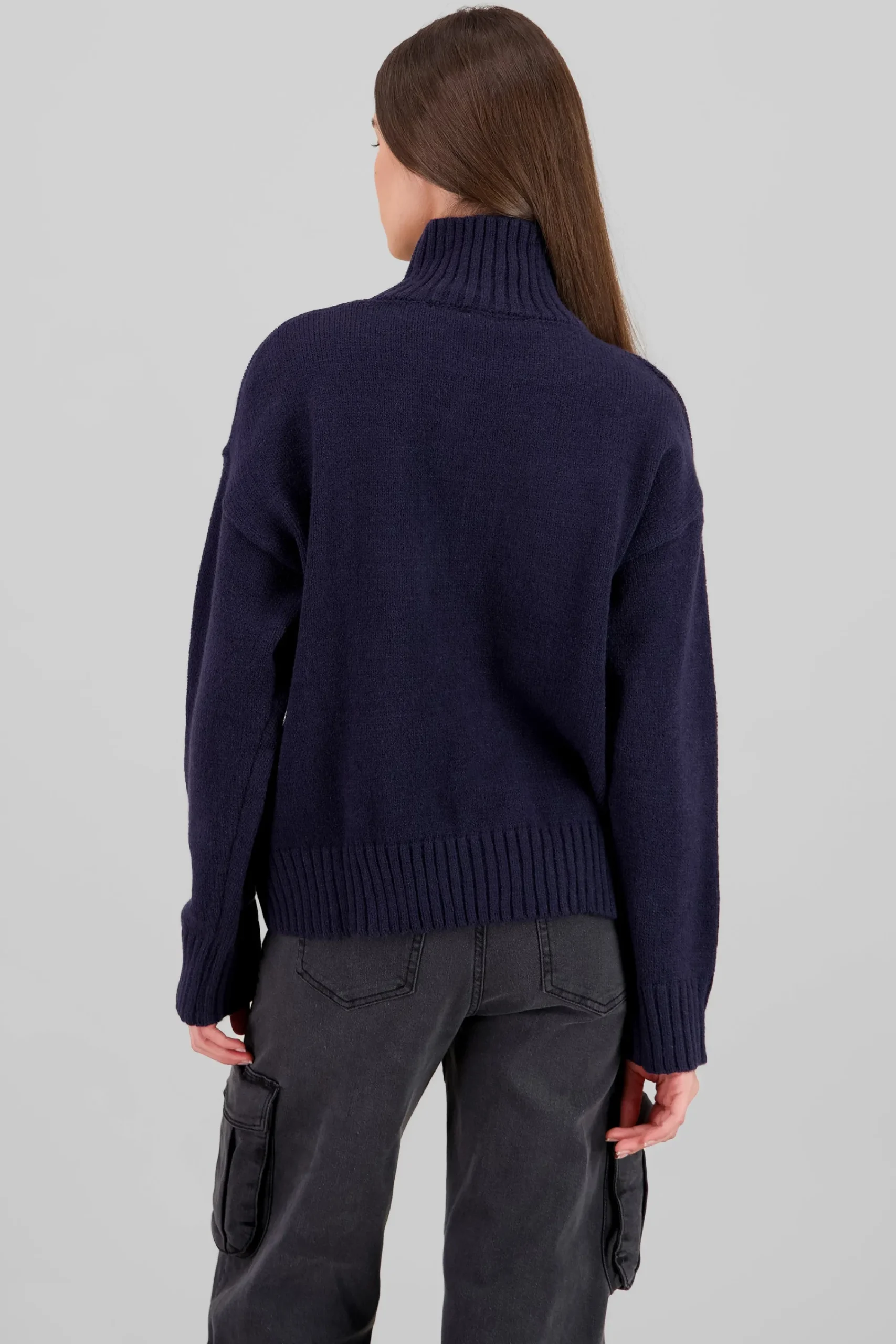 Shasa Printed High Neck Knit Sweater