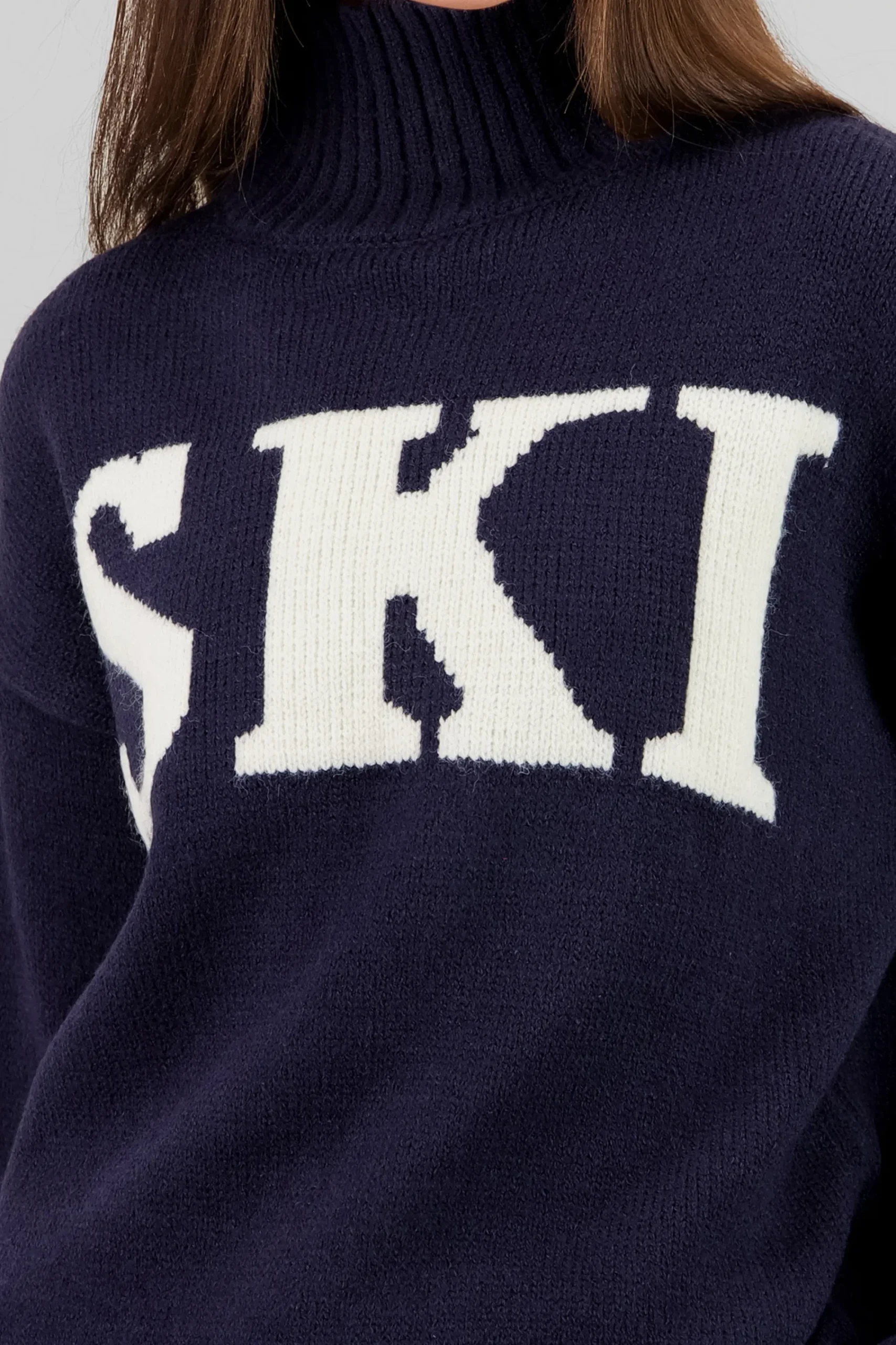 Shasa Printed High Neck Knit Sweater