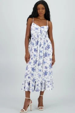 Shasa Printed Maxi Dress with Details