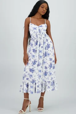 Shasa Printed Maxi Dress with Details
