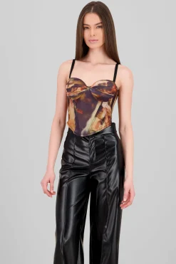 Shasa Printed Mesh Corset