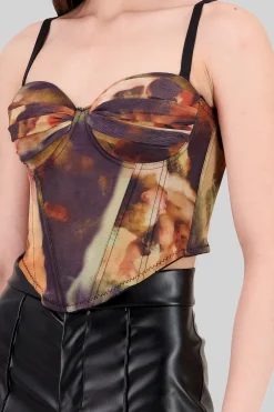 Shasa Printed Mesh Corset