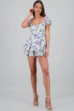 Shasa Printed Ruffled Romper