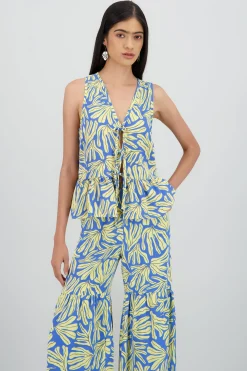 Shasa Printed Sleeveless Top with Bow