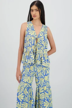 Shasa Printed Sleeveless Top with Bow