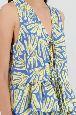 Shasa Printed Sleeveless Top with Bow