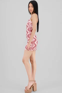 Shasa Printed Velvet Mini Dress